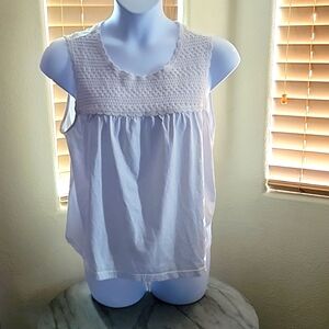 Time and tru white sleeveless tank top with crochet yoke size XXXL (22)